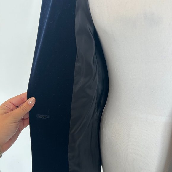 FRAME ATELIER Navy Velvet Blazer in Size L - Picture 6 of 8